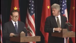 Pres. Clinton & Pres. Jiang at Joint Press Conference (1997)