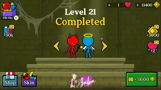 Red and Blue Stickman: Animation Parkour Gameplay (iOS,Android) Walkthrough Part 2| Level 11-21
