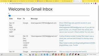 Javascript Gmail API Example to Display All Inbox Messages Using Fetch API & OAuth2 in Browser