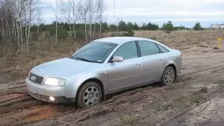 Audi A6 Quattro in mud ("ESP" ON & OFF)