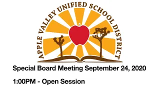 AVUSD Special Board Meeting September 24, 2020