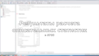 Результаты расчета описательных статистик в SPSS