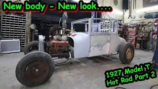 Swapping out the Model T body and shortening the frame on the T hot rod