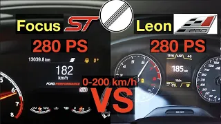 Acceleration BATTLE | Ford Focus ST vs Seat Leon Cupra 280 | 280 vs 280 PS