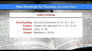 Catholic Mass Readings in English - June 15 2023