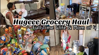 Get it all done with me/ day in the life of a wife and mom of 4/ Walmart grocery haul/speed cleaning