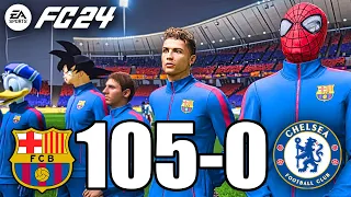 FIFA 24 | RONALDO, MESSI , SON GOKU, MARIO, BATMAN ALL STARS | FC BARCELONA 90- 0 Chelsea