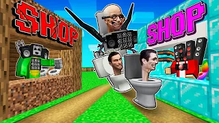 JJ RICH SHOP vs MIKEY POOR SHOP! OPENED a SHOP for SKIBIDI TOILETS in Minecraft - Maizen