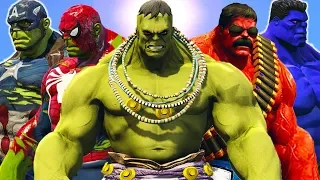 ULTIMATE HULK, CAP-HULK, SPIDER-HULK, BLUE HULK, GENERAL RED HULK - What If