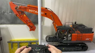 RC 1/12 excavator hitachi 490- test the new homemade sound files with the sound card.