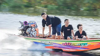 Crazy Engine Modify and craft thai Long-tail boat you have never see