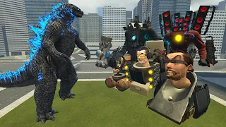 GODZILLA VS UPGRADED TITAN SPEAKERMAN & ALL SKIBIDI TOILET BOSSES In Garry's Mod!