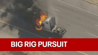 California pursuit ends with big rig fire