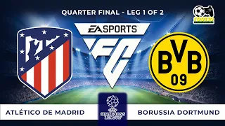 Atletico Madrid vs Borussia Dortmund || UCL Quarter Final Leg 1 of 2 [4K@60FPS PC Gameplay] EA FC24