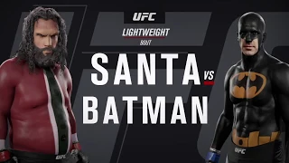 Bad Santa vs. Batman (EA Sports UFC 2) - CPU vs. CPU - Crazy UFC 👊🤪