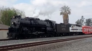 Santa Fe 3751 Steam Locomotive Chase to San Bernardino 2014