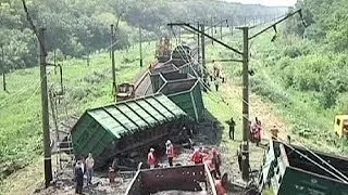 Russian freight train derailed in Ukraine