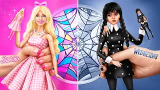 Barbie vs Wandinha Addams / 30 DIYs para bonecas