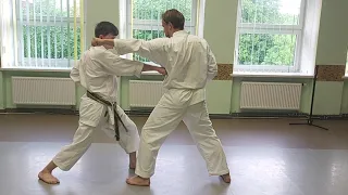 Jion (慈恩) kata effective bunkai 4 - Manji uke / Tsuki