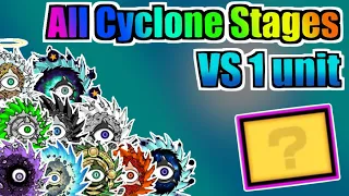 Battle Cats - All Cyclone Stages VS 1 Unit