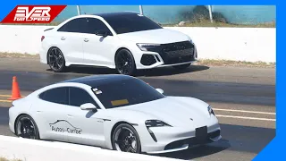 ⚡Porsche Taycan 🆚 Audi RS3 🔥 BMW X5M 🆚 M240i 🆚 Audi S3 🆚 CLA 45 AMG 🆚 S4 🔥 DRAG RACES B/quilla 2023