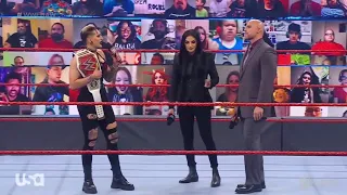 Adam Pearce, Sonya Deville, Rhea Ripley & Charlotte Flair Segment