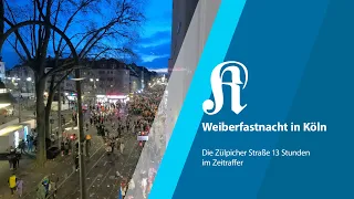Weiberfastnacht in Köln: Die Zülpicher Straße 13 Stunden im Zeitraffer | KStA