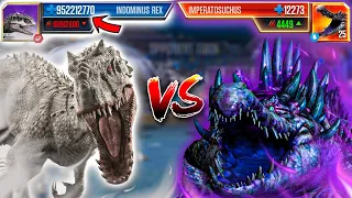 INDOMINUS REX LEVEL 999 vs IMPERATOSUCHUS | Jurassic World: The Game