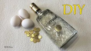 Alcohol bottle decor. How to decorate a bottle of Khortytsa vodka. Gift for a man