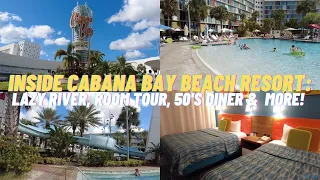 Inside Universal's Cabana Bay Beach Resort: Lazy River, Room Tour, 50's Diner & More!