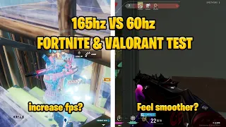 What's the Difference BETWEEN 165hz vs 60hz? *FPS TEST* (Fortnite + Valorant)