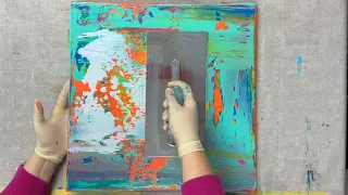 abstract acrylic painting | simply painting with the squeegee technique after Gerhard Richter