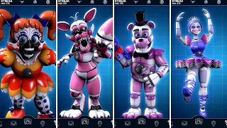 FNAF AR Stylized Sister Location Animatronics Jumpscare & Workshop Animations