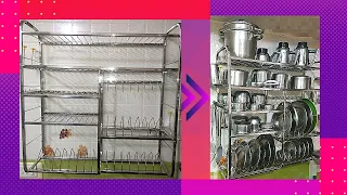 Vessel stand fitting| stainless steel kitchen rack| Paathira stand|utensil rack | best dish drainer