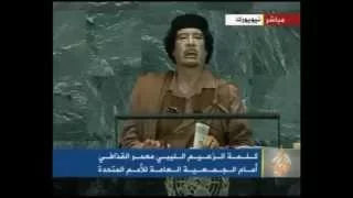 لقطات من كلمة معمر القذافي أمام الجمعية العامة للأمم المتحدة عام  ٢٠٠٩