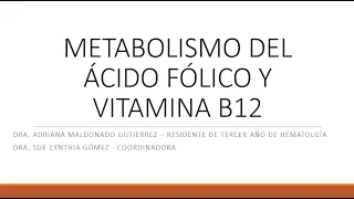 Metabolismo de vitamina B12 y ácido fólico