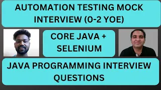 Automation Testing Mock Interview For 0-2 YOE (Java + Selenium)