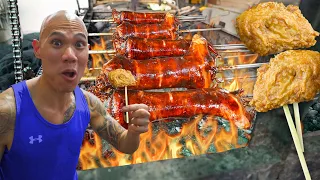 UNIQUE Filipino Street Food in Angeles City, Philippines - RABBIT LECHON & CHICKEN HEADS IN PAMPANGA