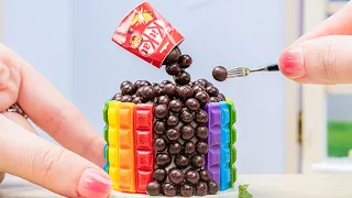 Rainbow KitKat Heart Cake Mix Chocolate 🌈 Decorating Special Miniature Rainbow Cake By Mini Cakes