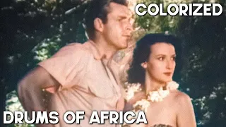 Drums of Africa | COLORIZED | Classic Adventure Film | Buster Crabbe