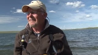 Fly Fishing Montana: Larry Hardie Catches Big Fish at Mission Lake (Blackfeet Indian Reservation)