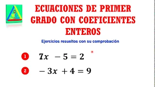 Ecuaciones de primer grado con coeficientes enteros Ejercicio 1