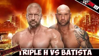 WWE 2K19 (WrestleMania 35) Triple H Vs Batista - No Holds Barred (PS4 Pro Gameplay)