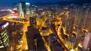 Hong Kong Night Time Drone Video