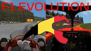 Evolution of F1 at Spa Francorchamps using F1 Challenge VB all seasons mod (NO MUSIC)