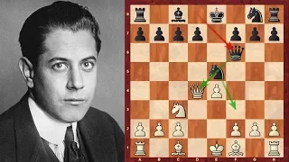 How setting a chess trap can really backfire! Jose Raul Capablanca vs EB.  Adams - Simul 1909