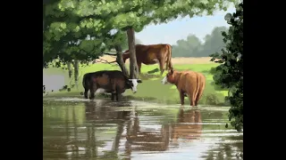 Timelapse Digital Painting "Pasture Buddies"