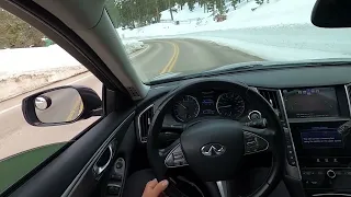 LOUD!! TUNED VQ Q50 MOUNTAIN SOLO CRUISE POV (POPS & BANGS)