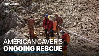 Stranded US researcher moved nearly halfway to cave's surface