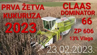 Prva Zetva Kukuruza 23.02 2023. CLAAS DOMINATOR 66 Corn Harvest